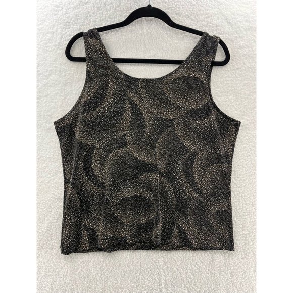 Chicos Design Womens Tank Top Black Brown Abstract Stretch Scoop Neck 3 XL/16 - Picture 2 of 6